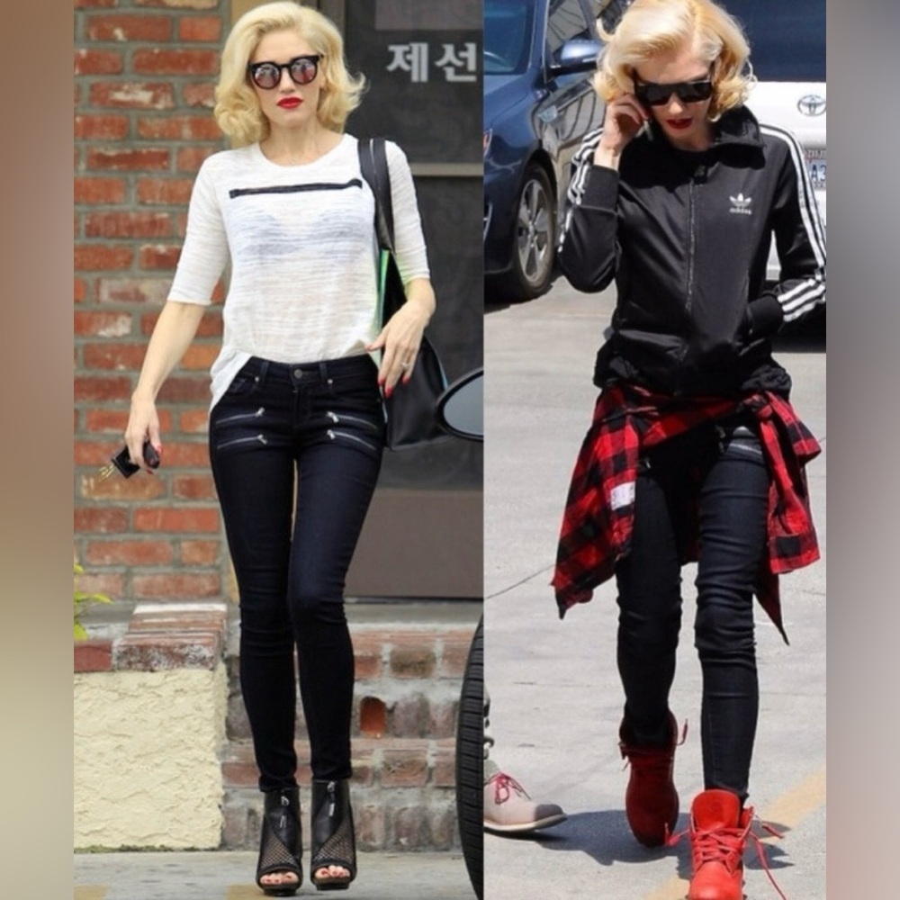 Paige Edgemont Skinny Moto Zipper Black Denim Jeans Night Out Party